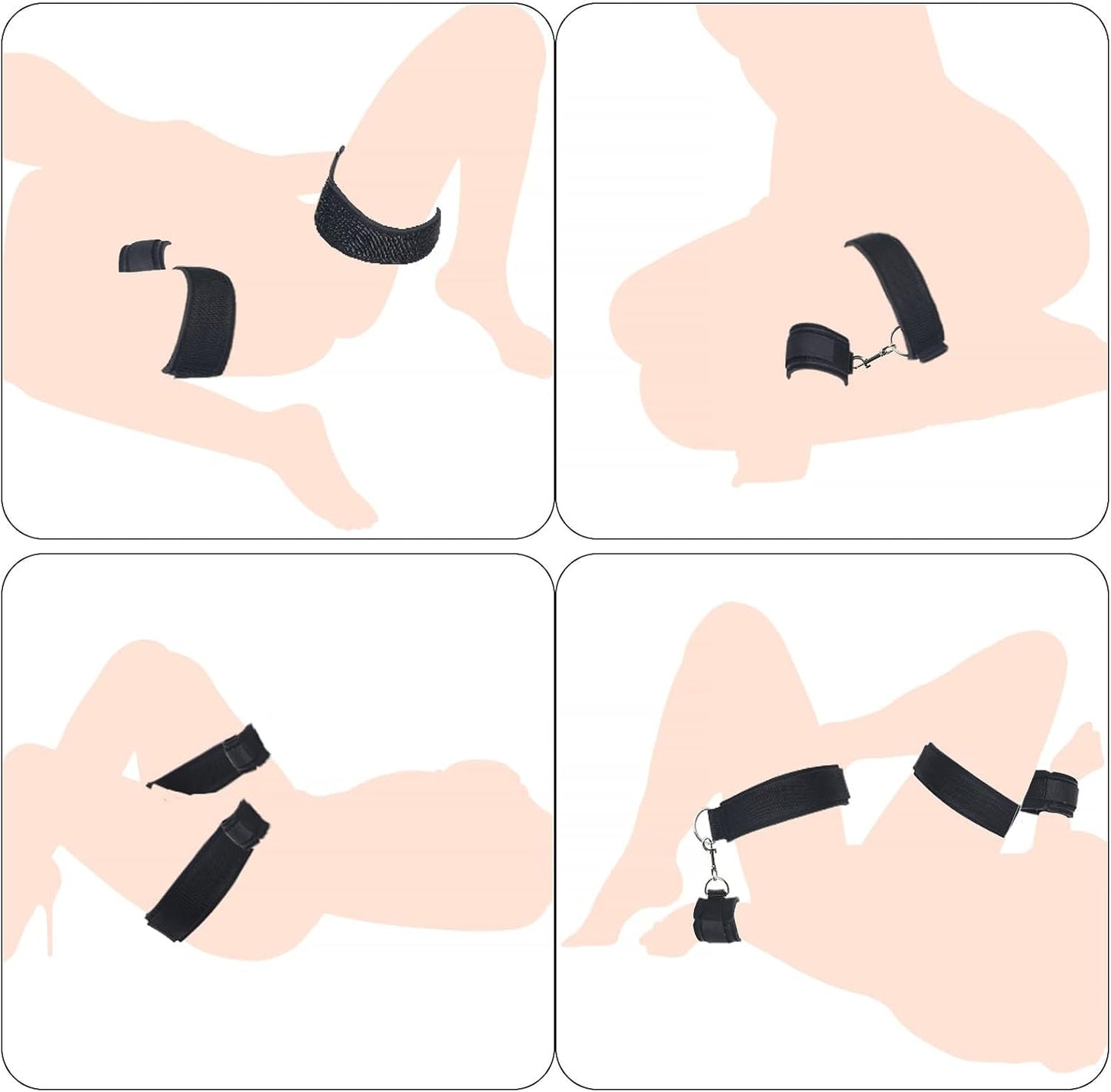 Juego de restricciones BDSM para muñeca y muslo
