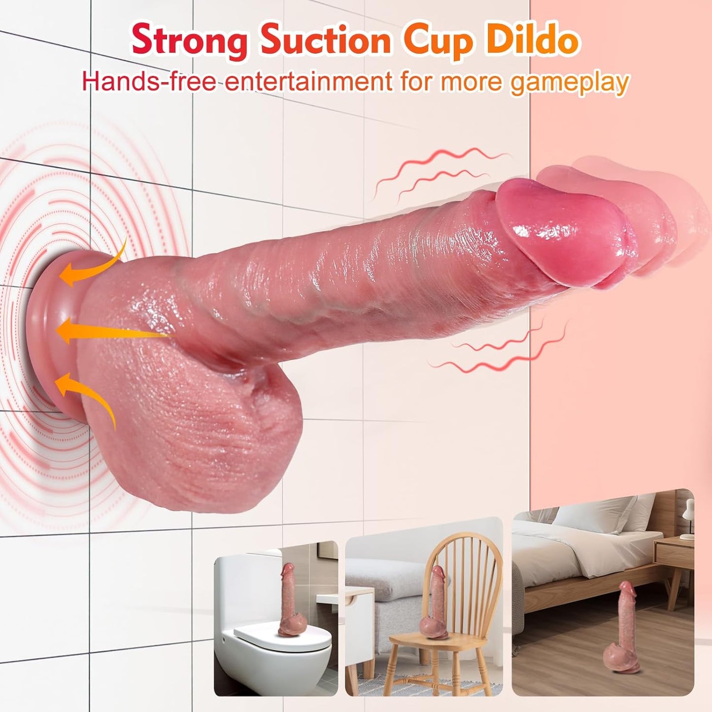 Vibrador de consolador realista de empuje