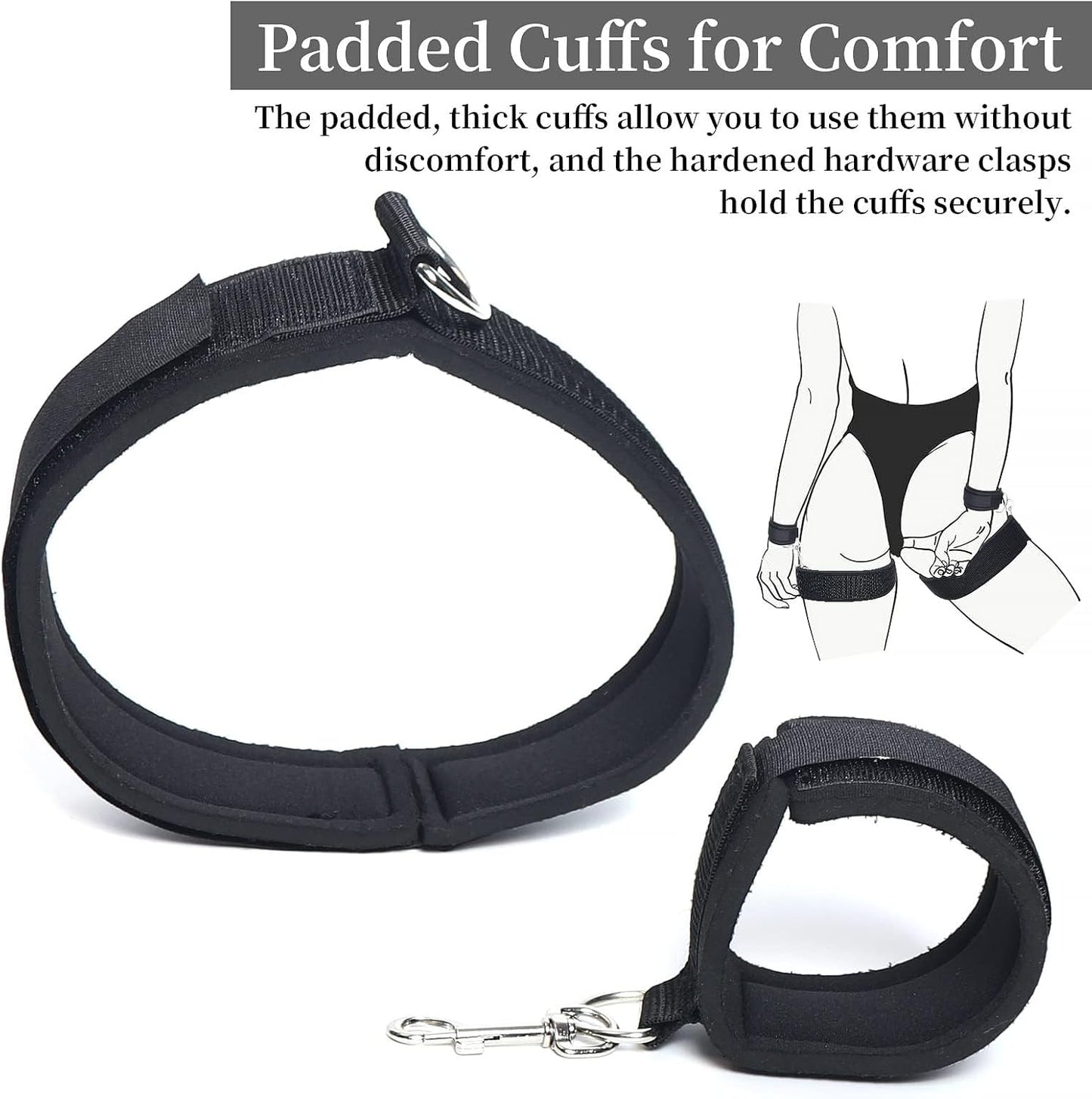 Juego de restricciones BDSM para muñeca y muslo
