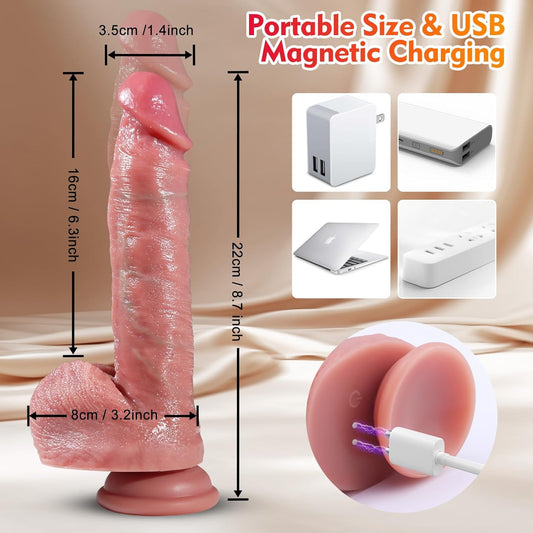 Vibrador de consolador realista de empuje