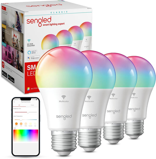 Sengled Bombilla WiFi que cambia de color, Juego de 4